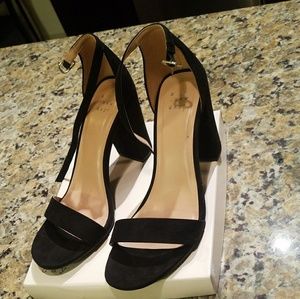 Black strapped heels